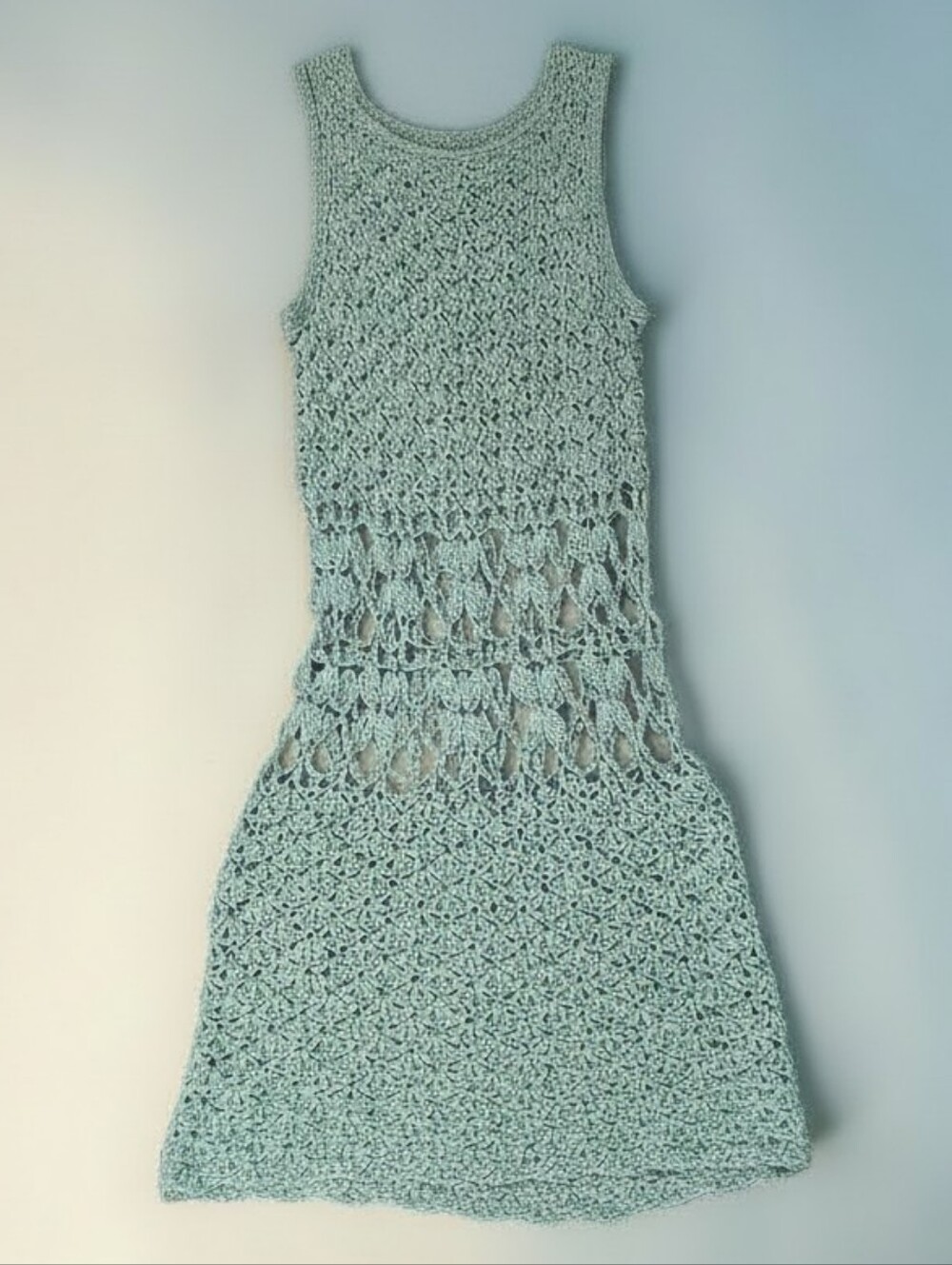 Hand Crochet Shell Stitch Long Knit Dress